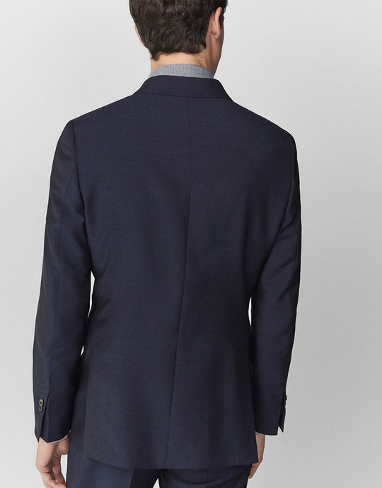 blazer of wool / mohair / silk flat blue slim fit - demo-trendify (4)